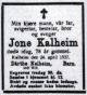 Jone Øysteinsen Kalheim*